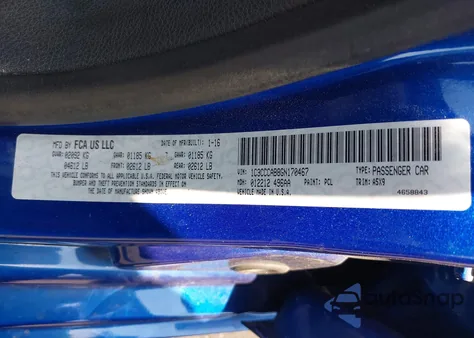 2016 Chrysler 200 Limited from USA, damaged, VIN 1C3CCCAB8GN170467